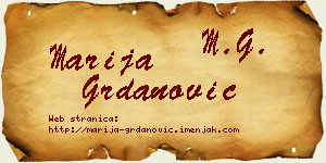 Marija Grdanović vizit kartica